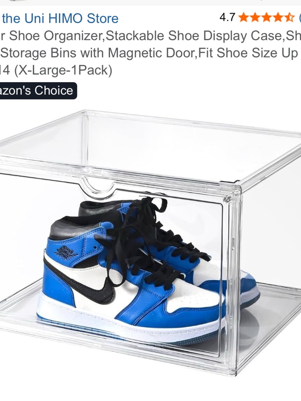Clear shoe display/organizer box